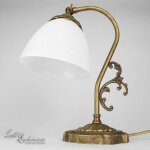 Licht - erlebnisse - lampe de bureau en laiton massif verre travail manuel e27 en bronze antique lampe ...