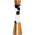 Lampe � lave sandro au design r�tro cuivr� avec liquide clair et cire noire h:39 cm e14 - cuivre, transparent, ...