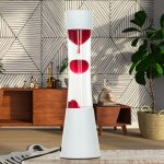 Licht - erlebnisse - lampe magma ringo au design rétro blanc avec cire rouge et liquide clair h:39 cm ... Licht - erlebnisse - lampe magma ringo au design rétro blanc avec cire rouge et liquide clair h:39 cm ...