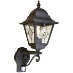 Lampe murale ext�rieure d�tecteur de mouvement e27 noir rustique verre m�tal applique ext�rieure cour ...