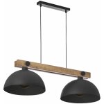 Licht - erlebnisse - lampe suspendue table de salle � manger noir m�tal bois confortable 2x e27 himo