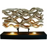 Licht - erlebnisse - lampe de table led noir 50 cm m�tal bois flott� moderne lampe de table salon