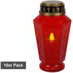 Lienbacher - star trading display serene, bougies fun�raires, 10 pi�ces, rouge, led, blanc chaud, ext�rieur, ...