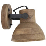 Light & living - applique murale - ilanio - marron - bois - spot