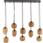 Light & living - suspension - mezza - marron - verre - grande