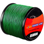 Ligne de p�che tress�e pe 300m 30lb pour mer et eau douce, r�sistante aux rochers, couleur verte.