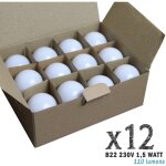 Lot de 12 ampoules led b22 1, 5w blanc chaud (équivalence 15w) pour guirlande extérieure limão blanc ... Lot de 12 ampoules led b22 1, 5w blanc chaud (équivalence 15w) pour guirlande extérieure limão blanc ...