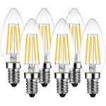 Linghhang - lot de 6 bougies pendantes led e14, filament e14, 4w 470 lumens au lieu de 40 watts, 6500k ...
