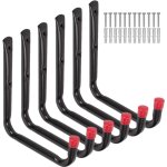 Linghhang - lot de 6 crochets de rangement robustes pour garage, 17 cm, support mural pour tuyau d'arrosage, ...