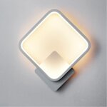 Linghhang - applique murale interieur led 14w, applique murale design carr� blanc, blanc chaud blanc ...