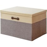 Linghhang - bo�te de rangement pliante en tissu gris clair 30l (40x30x25cm) garde - robe de maison