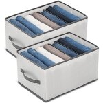 Linghhang - gris lot de 2 bo�tes de rangement pour jeans, pantalons, syst�me de rangement, garde - robe, ...