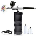 Linghhang - kit a�rographe avec compresseur portable sans fil mini air brush kit pour peinture, tatouage, ...