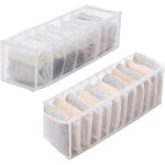 Linghhang - organisateur de tiroir pliable 2 pi�ces (blanc), tiroirs pour ranger chaussettes, sous - ...