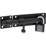 Linghhang - serrure de porte coulissante en acier inoxydable noir mat avec cadenas, pour portail, jardin, ...