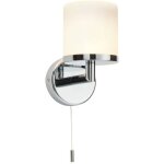 Lipco - applique murale de salle de bain  1 ampoule chrome ip44 avec verre opale, g9 - endon