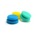 Eponge ergonomique liser� vert sp�cial pierre d'argent�