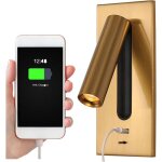 Liseuse lampe led tete de lit cach� interrupteur lampe de chevet, usb encastr� lampe de chevet murale ...