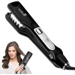 Lisseur vapeur professionnel avec �cran lcd pour un lissage longue dur�e, plaques en c�ramique et 5 temp�ratur ...