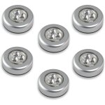 Litzee ? lot de 6 lampes led sur piles ? lumi�re blanche super lumineuse ? installation facile avec sticker ...
