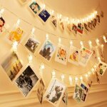 6m 40 led guirlande lumineuse photo, guirlande photo led, guirlande porte photo mural, porte photo pince ...