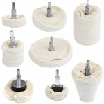 Litzee - ensemble de 8 roues de polissage plates et coniques pour perceuse - tige de 6, 3 mm