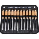 Litzee - jeu de burins � main en bois sculpt�, outil de gouges pour menuiserie 12 en 1