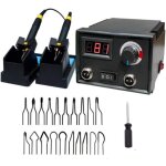 Professionnel 60w outil de brûleurs à bois kit d'artisanat de pyrograveur à double stylo, station de ... Professionnel 60w outil de brûleurs à bois kit d'artisanat de pyrograveur à double stylo, station de ...
