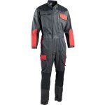 Lma - combinaison de travail double zip tricolore sesame gris / rouge s