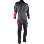 Lma - combinaison de travail double zip tricolore sesame gris / rouge xl