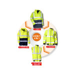 Lma - parka 4 en 1 impermable et coupe - vent prevention jaune / marine xl