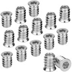 Lntyq 100pcs insert filet� bois ecrou hexagonal m6 x 15 mm insert a visser en alliage de zinc douille ...