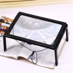 Lntyq 3x loupe de lecture loupe pleine page avec lumi�re led lampes eclairant loupe sur pied rectangulaire ...