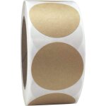 Lntyq 500�tiquettes autocollantes rondes papier kraft, autocollants naturels en papier kraft brun, pour ...