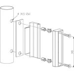 Gche pour serrure de portail lakq 40, profil rond  partir de  40 mm, coloris vert locinox