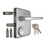 Locinox - serrure de portail en applique argent - cl� i - axe � 30 mm - profil 60 � 80 mm - lakq