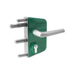 Locinox - serrure de portail en applique verte - cl i - axe  30 mm - profil 40  60 mm - lakq