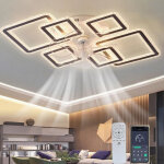 Lollanda plafonnier led moderne avec ventilateur et t�l�commande, variateur � 6vitesses, luminaire encastr� ...