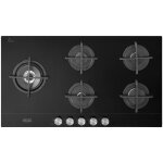 Delonghi ? table de cuisson � gaz encastrable 90 cm 5 br�leurs ? grilles en fonte ? br�leur double couronne ...