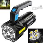 Longziming - lampe torche p1000 � quatre c?urs, lampe torche led ultra puissante rechargeable cob lampe ...
