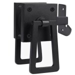Loquet double lat�ral robuste pour portail porte de jardin piscine noir mat
