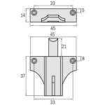 Loqueteau en aluminium avec tige allonge en nylon sans gche type 900b pour chssis pvc - argenta