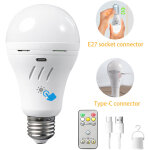 Lot de 1 ampoule led rechargeable avec t�l�commande, 700lm, batterie 2600mah, 3 niveaux de gradation, ...