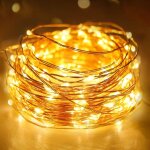 Lot de 1 petite guirlande lumineuse � pile avec minuteur, 3m 30 led fil cuivre fairy lights, guirlande ...