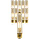 Lot de 10 ampoules dco filament led ambre tube 4w e27 400lm 2500k