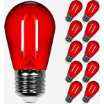 Lot de 10 ampoules filament dimmable led rouge con�ues pour guirlande guinguette ip65 2w - ampoule led ...