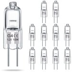 Lot de 10 ampoules halog�nes basse tension g4 transparentes 12v 10w, � deux broches, ampoules pour lustres ...