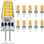 Lot de 10 ampoules led 3w 12 - 24v, culot g6. 35, blanc chaud 2900k, pour �clairage sous meuble ou lampe ...