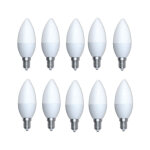 Lot de 10 ampoules led 6w flamme lumiere chaud 2700k 470lm culot e14 230v opaque non - dimmable airis ...