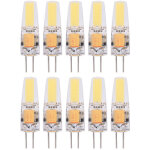 Lot de 10 ampoules led ac / dc12 - 24v g4 cob non dimmable en silicone (blanc chaud)